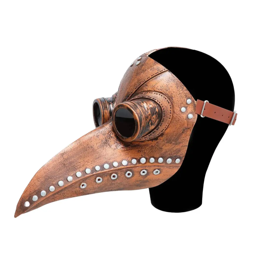 Plague Doctor Bird Beak Mask, Realistic Creepy Mask, Steampunk Halloween Cosplay, Natural Latex, Hand-Washable, Colorful Eye & Mouth Pieces, Costume Party Essential, Realistic Masks