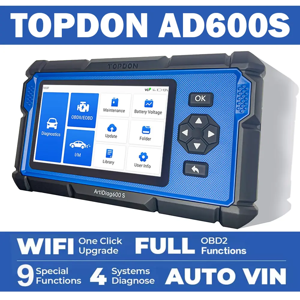 [SummerFinds]TOPDON AD600S Car OBD2 Scanner, Diagnostic Tool, ABS SRS Transmission Engine Code Reader, 9 Reset Services Scan Tool, Oil/Brake/BMS/SAS/DPF/TPMS/ETS Reset, Injector Coding, Lifetime Free Update