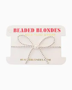 Beaded Blondes Silver Bow Bracelet