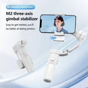 Pro 3-Axis Gimbal Stabilizer for Smartphone with Magnetic AI Face Tracking & Fill Light Auto Balance Vlog Tripod One-Click Zoom 3D Inception Mode 2500mAh Battery Heavy Payload