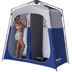 KingCamp Instant Shower Tent - Portable Stable Privacy Shelter with 2 Large Rooms & Floor, Tents for Camping, Quick Setup Under 60s for Beach Hiking