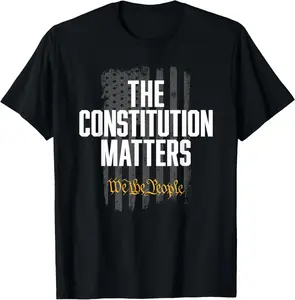 The Constitution Matters Vintage We The People Constitution T-Shirt Pure Cotton Graphic Tees Menswear Top: Gifts for Men & Women