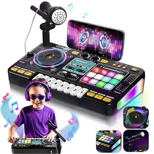 Multifunctional Dj Controller Toy with Microphone & Piano Keys, Music Simulation Toy Box, Musical Enlightenment Toy, Family Entertainment