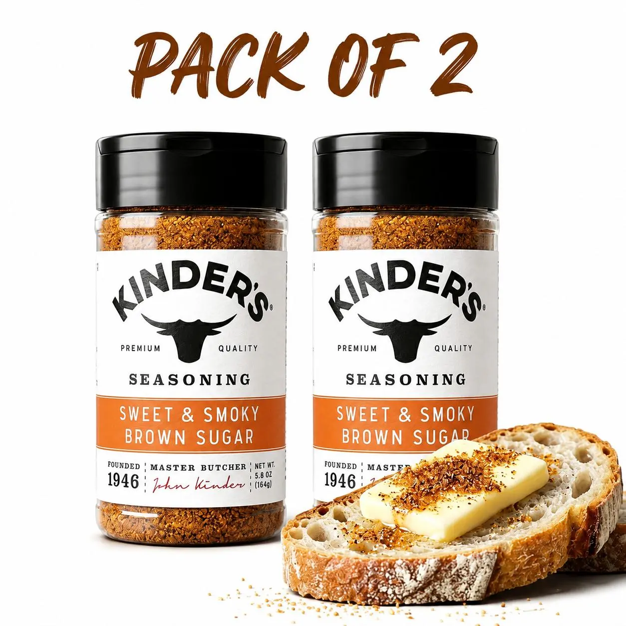 Kinder's Sweet & Smoky Brown Sugar Seasoning - Pack of 2 - Premium Quality - Founded 1946 - Master Butcher - 1.5 oz