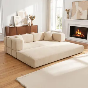 78.8" Sofa Bed Cloud Couch Corduroy UpholsteredSectional Convertible Multi-Functional Floor Sofa forLiving Room & Apartment Furniture