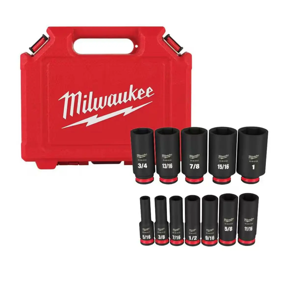 Milwaukee SHOCKWAVE Metric 3/8 in. Drive 6-Point Deep Well Impact Socket Set (12-Piece) - Professional Hand Tool for Heavy-Duty Fastening Tasks