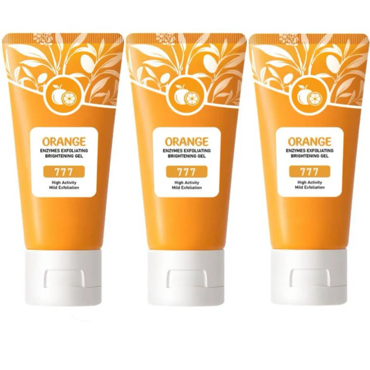 Orange Enzymes Exfoliating Gel, OrganicFace and Body Exfoliating Scrub Gel, DeepCleansing Moisturizing Facial Exfoliator forAll Skin Types