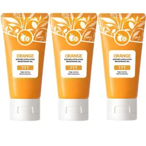 Orange Enzymes Exfoliating Gel, OrganicFace and Body Exfoliating Scrub Gel, DeepCleansing Moisturizing Facial Exfoliator forAll Skin Types