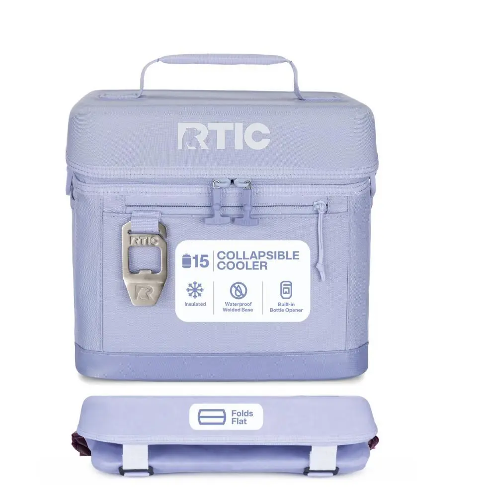 RTIC 15-Can, 16 Qt Full color, Collapsible Soft Cooler with Bottle Opener, Periwinkle