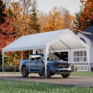 10x20 ft Carport Replacement Cover, Heavy Duty, Rainproof & UV Protected Carport Replacement Canopy for All Weather Use, Replacement Canopy Only, Carport Frame Not Included, Suitable for Car, Boat Tent, White