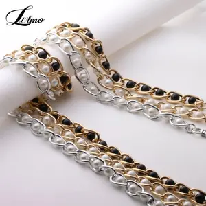 Women Imitated Pearl Bag Chain Long Crossbody Shoulder Bag Strap Handbag Female Replacement Handle Belt Parts 40/60/100/110cm