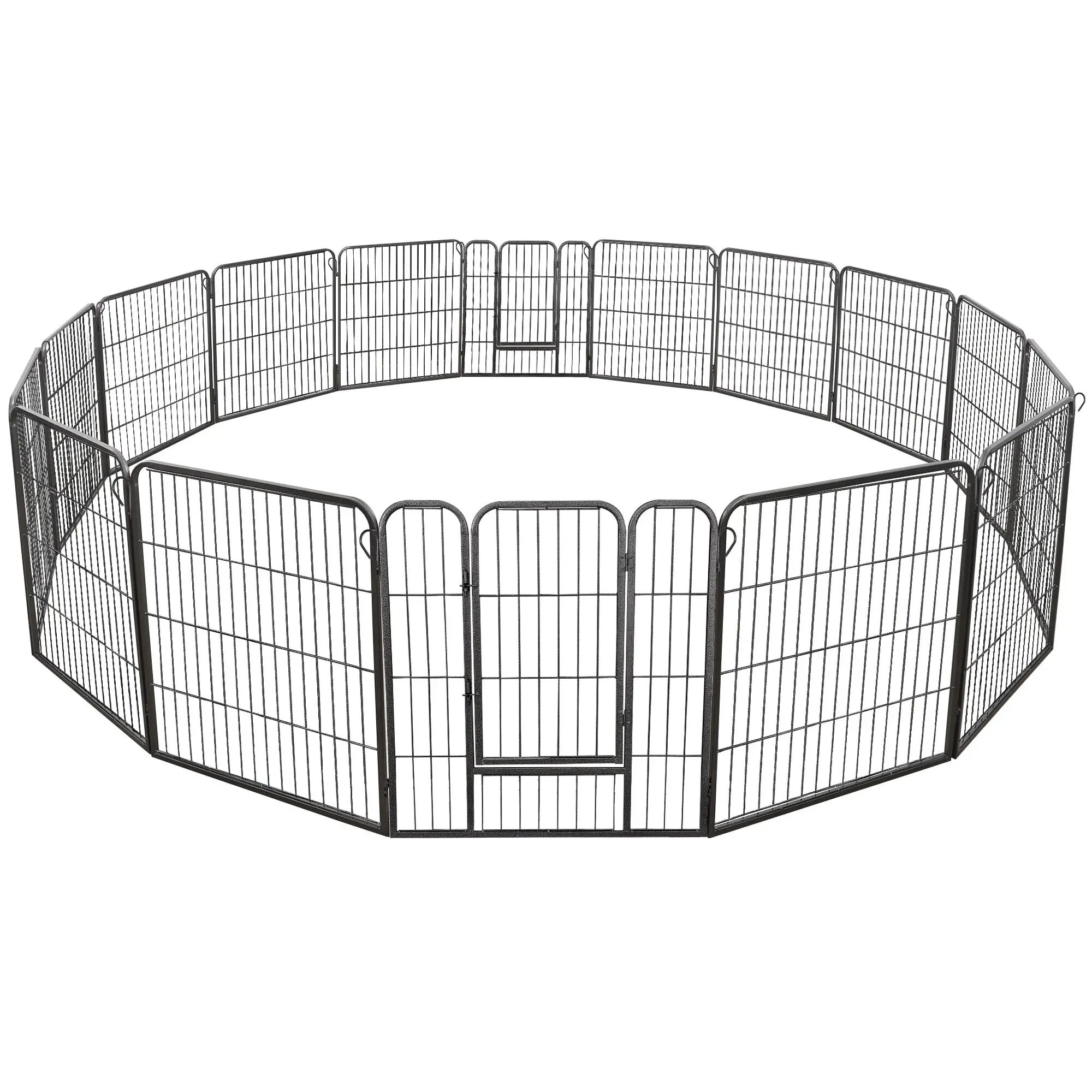 SUPERDEAL 32" Rust-Proofing Metal Dog Playpen - 16-Panel Claw-Safe Mesh Enclosure with Claw-Safe Stakes, Solid Mesh Fencing Playpens for Medium Dogs, Indoor/Outdoor Patio Portable Exercise Area, Medium/Large,back to school,back to school haul
