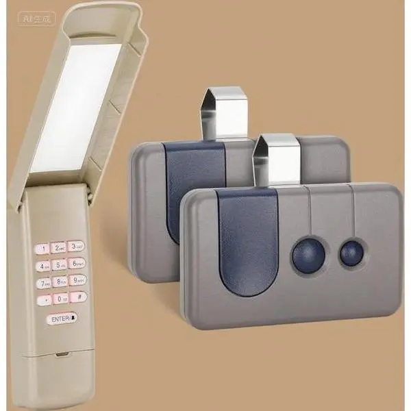 Universal Garage Door Remote & Keypad Combo with Batteries - 2-Pack Remotes, 1 Universal Keypad, Easy Programming, Security+ Code, Durable Construction, No-Wiring Install, Multi-Model Compatible for 1997-2005 RED/ORANGE Learn Button, Ideal for Homeowners