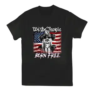 American Flag Graphic Shirt Born Free Vintage Style Tee