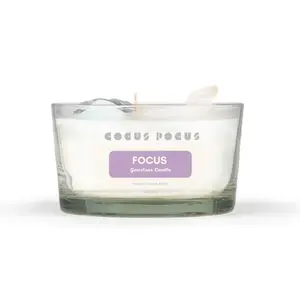 COCUS POCUS Focus Crystal Candle - Cedar & Lavender-scented candle designed to enhance concentration and clarity candle Aroma Decor