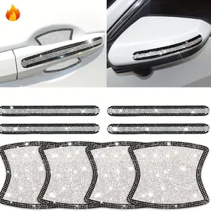 Yitap 8 Piece Car Diamond Bumper Stickers, Fashion Protective Decals, Suitable for Most Vehicle Models, Shiny Decoration, Vehicle Exterior Decoration, Car Decorative Sticker