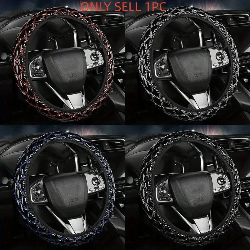 Car PU glossy soft leather without inner ring elastic cover steering wheel cover, Steering Wheel Protector, Car Accessories, Automotive
