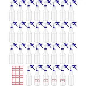24 16 Oz Plastic Spray Bottle For Cleaning Solutions Bulk Empty And Reusable Leak Proof Spraying Bottles  Water Auto Details Commercial Bathroom(dark Blue White)