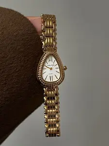 Women's Snake Chain Quartz Watch, Elegant Analog Timepiece, Perfect Gift for Special Occasions, Fashion Accessory for Daily Wear, Fashionable Analog Watch, Fashion Watches