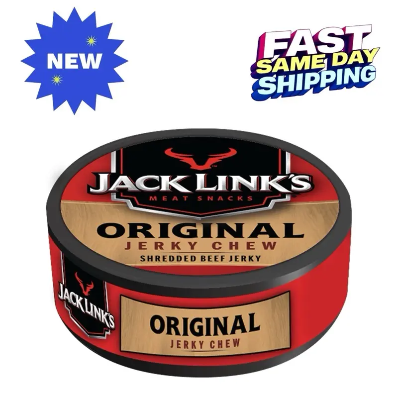 Jack Link's Beef Jerky Chew, Teriyaki Flavor Meat Snack, Shredded Made with 100% Beef Jerky, Protein Snack, 0.32 Oz Per Snack Tin, 3.84 Oz Total (Pack of 12)