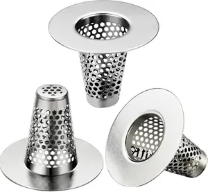 Stainless Steel Bathroom Sink Drain Strainer Basket 0.94 inch Mouth Wide 3 Pcs for 1.1-1.6" Depth Catcher for Laundry Utility RV Sink