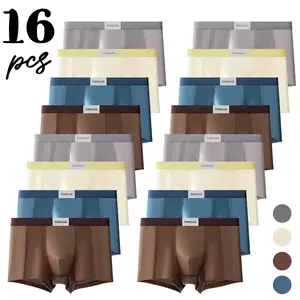 Men’s breathable boxer briefs,moisture-wicking, stretchy, soft and comfortable; a great gift choice; suitable for gym/sports/casual dates;invisible men’s underwear with a slim fit. Fabric Set mens underwaer Beige Basic guyliner boxers underwear sale men