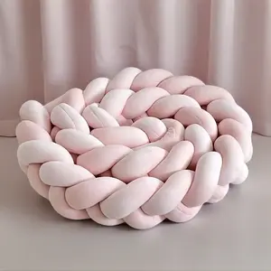 1 piece handmade braided geometric patchwork floormat/bed head pillow - minimalist handmade tie bedcover, suitable for living room, office, car, and bed - handwash only, decorative fashion quilted cushion