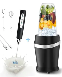 【Kitchen Set】12-Piece Smoothie Blender Packages Handheld Milk Frother ， Maker 25,000 RPM Personal Blender for Ice Crushing Smoothies & Frozen Drinks Nuts with 23oz, 32oz, 37oz Portable Cups Two 6-Leaf Stainless Steel Blades