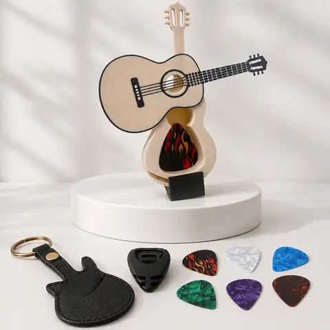 Guitar Pick Holder Case,9 PCS Guitar Picks Set | Gift For Guitarist, Father's Day, Christmas, Anniversary, Halloween Thanksgiving Ideal Choice