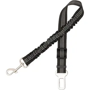 Dog Seat Belt for Car – Adjustable Safety Harness with Elastic Cushioning, Anti-Tangle Seatbelt Leash, Reinforced Metal Buckle for Small & Medium Dogs (Black)