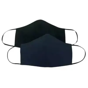 6 Goodfellow Adult Reusable Fabric Face Masks Unisex Cotton Plain Design with Filter Pocket Dust Resistant 3 Packs of 2 Per Pack in Blue and Black