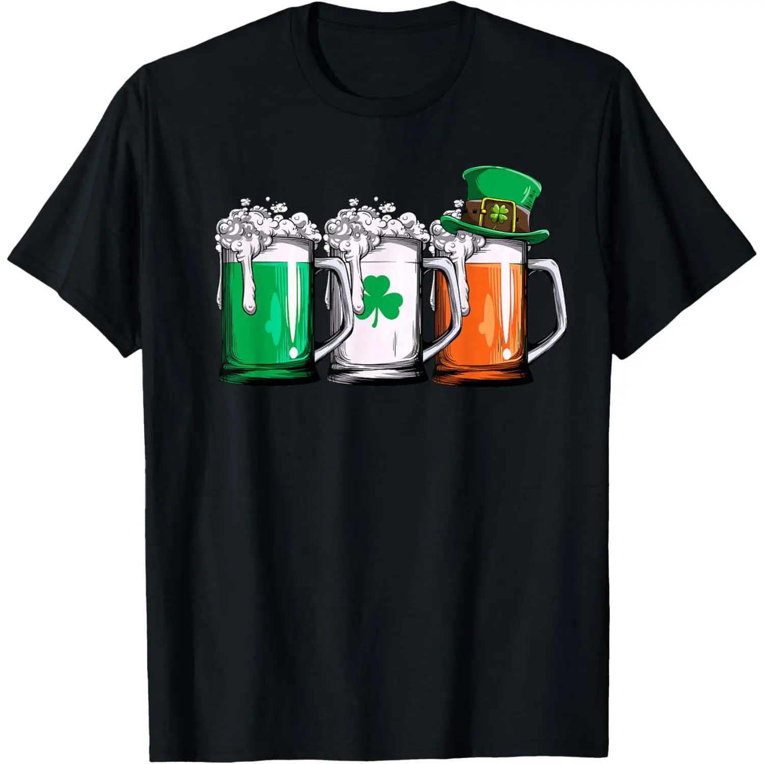 Men's Short-Sleeve T-Shirt, Irish Beer-Ireland Flag-Leprechaun Design, St. Patrick's Day Apparel, Small Size