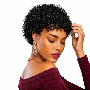 Afro Curly Human Hair Wigs - Short Kinky Curly Glueless Wigs Real Human Hair - High-Curl Afro Design - Easy to Wear And Easy to Manage - Perfect for Daily Use, Cosplay, Festivals - 70s 80s Cosplay Fan Hair And Enhancing The Atmosphere At Parties