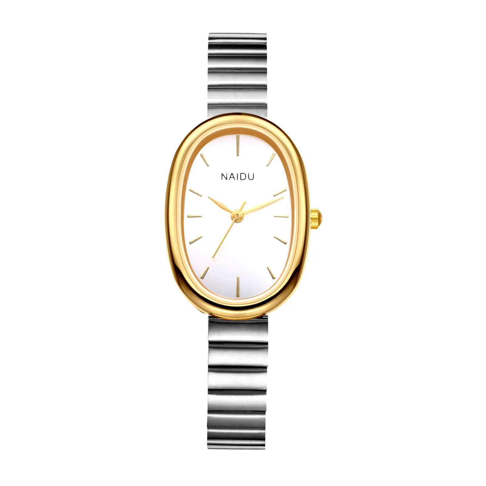 OIDEA Women's Thin Oval Silver Watch with Stainless Steel Elastic Band, Quartz Analog Display, Adjustable Accessory for Business & Casual, Adjustable Band, Accessories For Women, Thin Fashion Design, Watches For Women