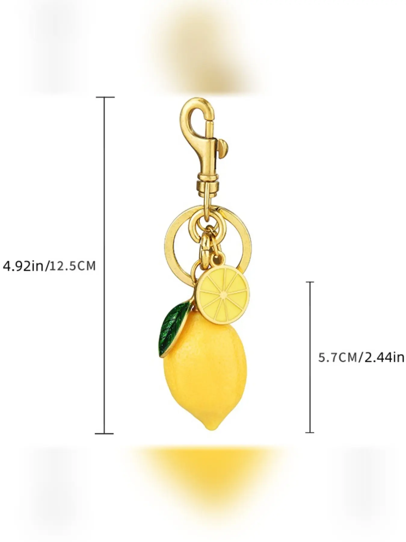 Luxurious Elegant Lemon Keychain for Bags Bag Charm, Key Charms, Fruit Pendant for Car Keys, All Seasons Accessory, Blanking Style, Car Key Chains, No Ca Prop 65