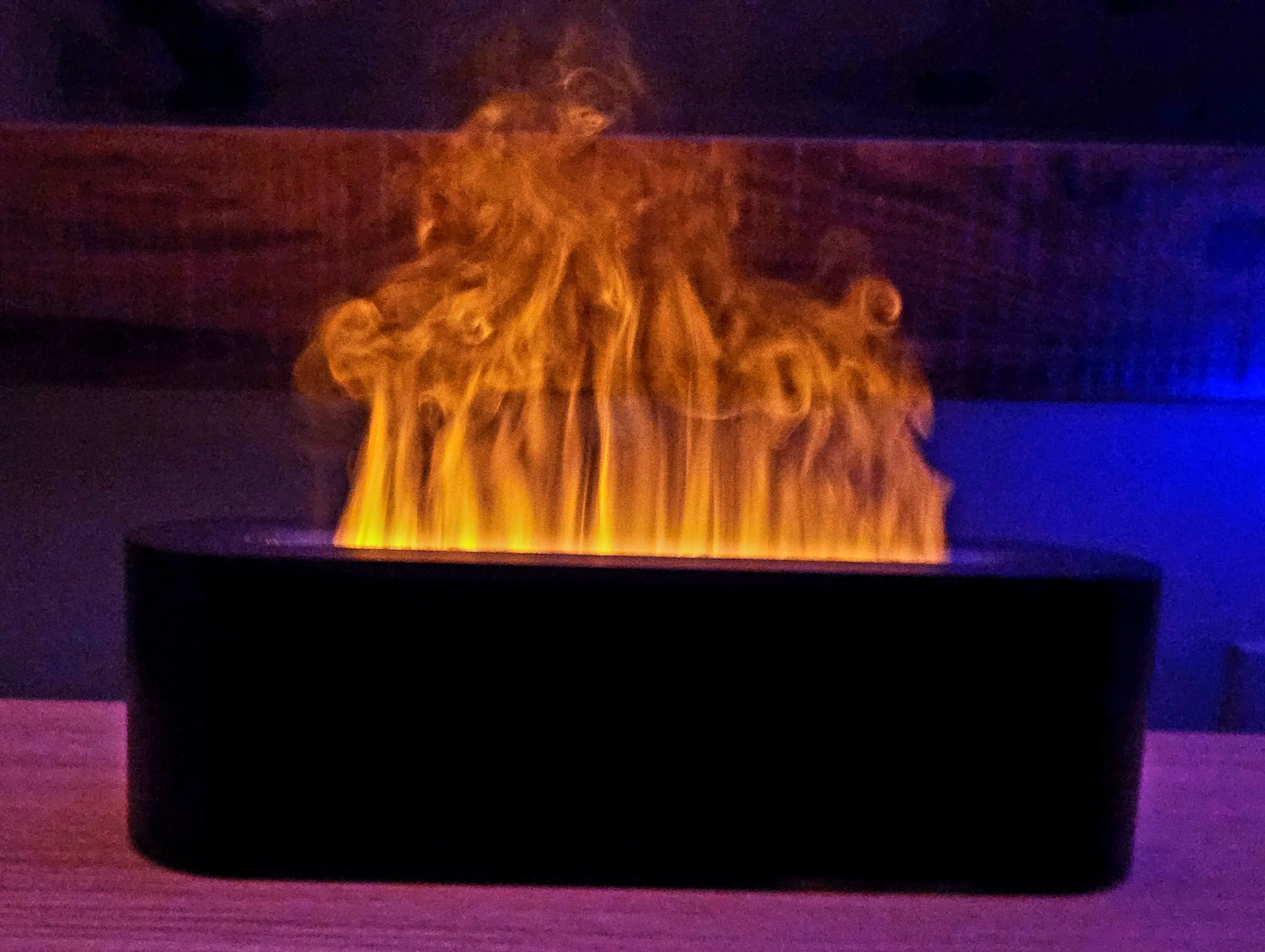 Multicolor Cool Mist Fire-Like Diffuser, Calming/Relaxing Ultrasonic Flame LED, Aromatherapy Fire Humidifier, For Essential Oils, 7+ Hrs & Auto Off