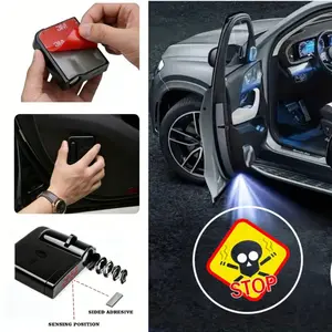 2/4 Pack Universal Personalized Upgrade Car Door Welcome Lights, Wireless Induction Projector Lamp, Symbol of Strength, HD Fade-Proof, Universal for Sedan, SUV, MPV, Pickup Truck
