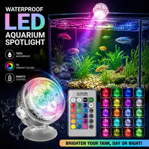 Submersible Aquarium LED Mood Light, USB Color-Changing Underwater Glow Fish Tank Decor Lamp, Waterproof Safe Night Light for Freshwater & Saltwater Fish Tanks