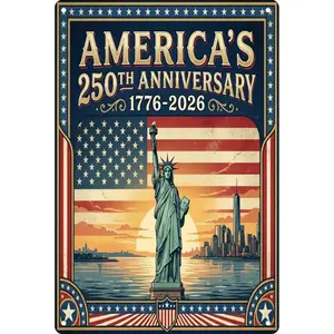 8x12 Aluminum Metal Sign | America's 250th Anniversary Statue of Liberty Wall Decor