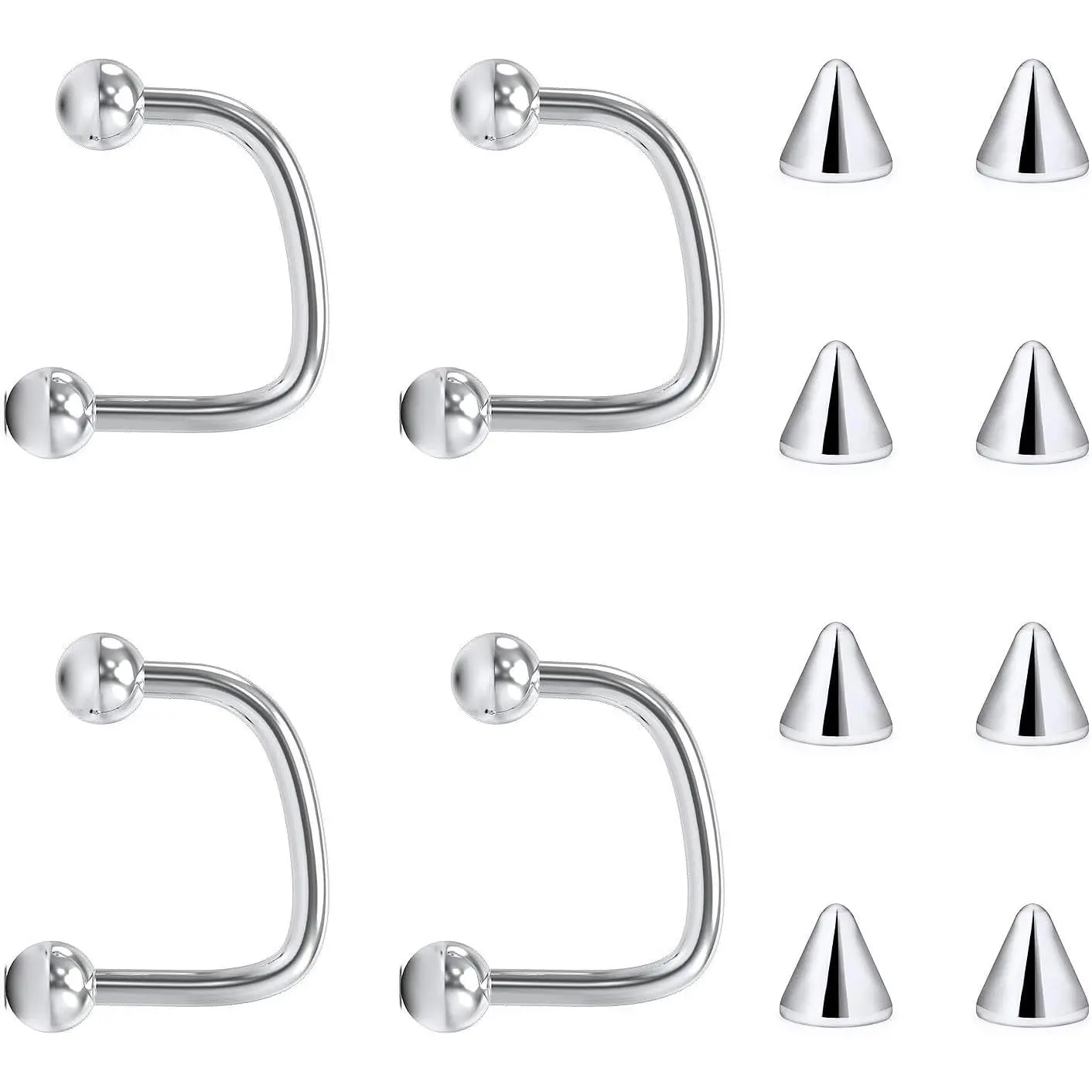 Labret Jewelry Surgical Steel Lip Rings Hoops C-Shaped Snake Bite Piercing Jewelry Medusa Piercing Jewelry for Women Men