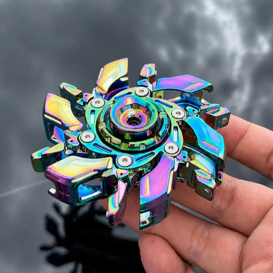 Metal Spinner Fidget Toy for Adults, Transformable Armor Mechanical Fidget Spinner, Stress Relief Full Metal Finger Spinner Toy, Sensory Stress Relief EDC Gear for Adult Mech Fans