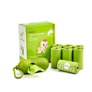Disposable Diaper Bags,  Bags 8 Refill Rolls/120 Bags with Dispenser, Convenient and Quick Diaper Disposal, Unscented