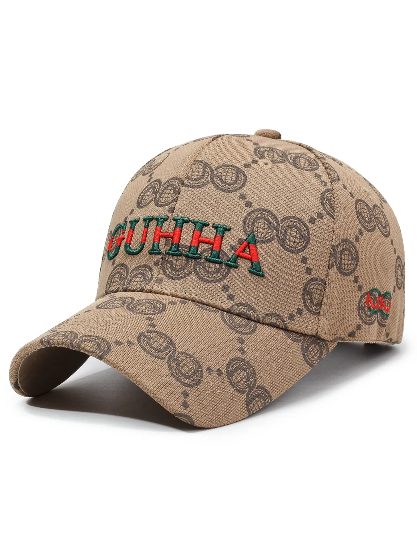 Dark-Striped Presbyopic Baseball Cap, Casual Trendy Hat, Embroidery Trendy Hat, Embroidered Badge, PU Leather Brim, Unisex, Sun Protection, Leisure Outdoor Activities