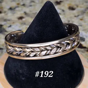 #192 Silicon Bronze SS 5 5/8" x 9/16" Hand-Woven Cuff Bracelet Handmade Artisan Jewelry Unisex Gift Ready Open Cuff Design Comfortable Daily Wear