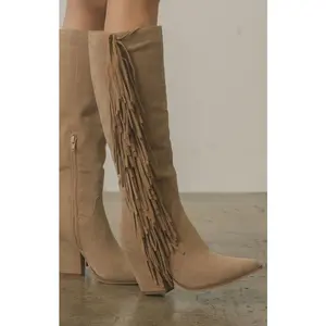 Out West Knee High Fringe Boots
