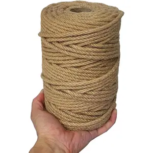 328  Jute Rope, 6mm 4-Ply Thick Jute Twine String for Floristry, DIY Arts Crafts, Gardening Bundling and  Scratch  (Brown)