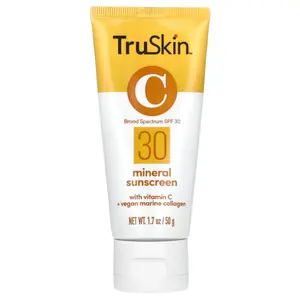 TruSkin Mineral Sunscreen with Vitamin C + Vegan Marine Collagen, SPF 30, 1.7 oz (50 g)