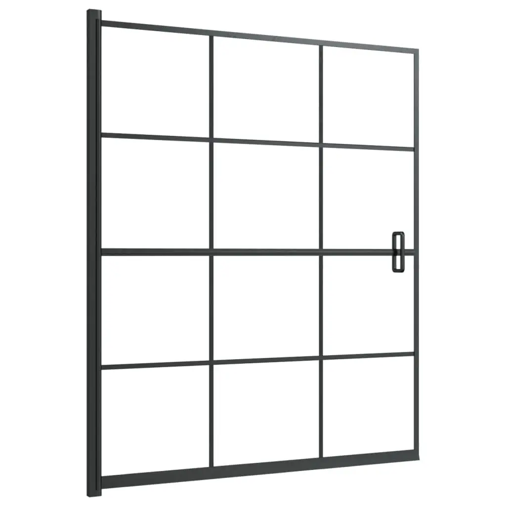 vidaXL Shower Enclosure, Shower Cabin with ABS Handle, Shower Wall Screen for Home Bathroom, Bathtub Attachment, ESG 45.7"x55.1" Black 150748