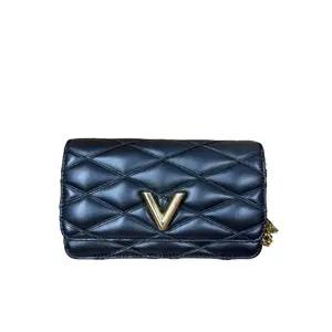 Pre-owned Louis Vuitton Lambskin Crossbody Bags GO 14 Quilted Twist Black CPU0331