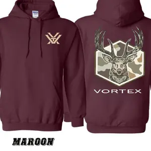 Gildan Vortex Deer Camo Pullover Hoodie - Graphic Hoodies, Camo Streetwear, Cotton Casual Hunting Sweatshirt with Buck Head Graphic for Hunters, Outdoor Wildlife Menswear Tops